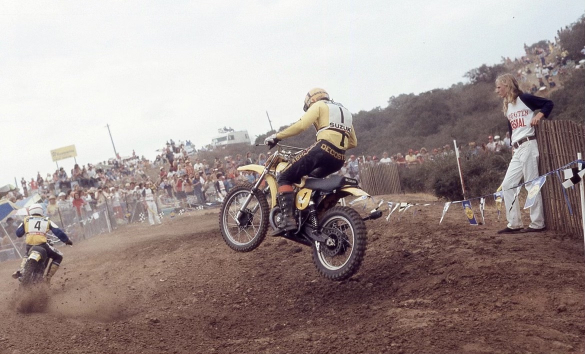 Roger DeCoster navigates The Ledge at Carlsbad Raceway